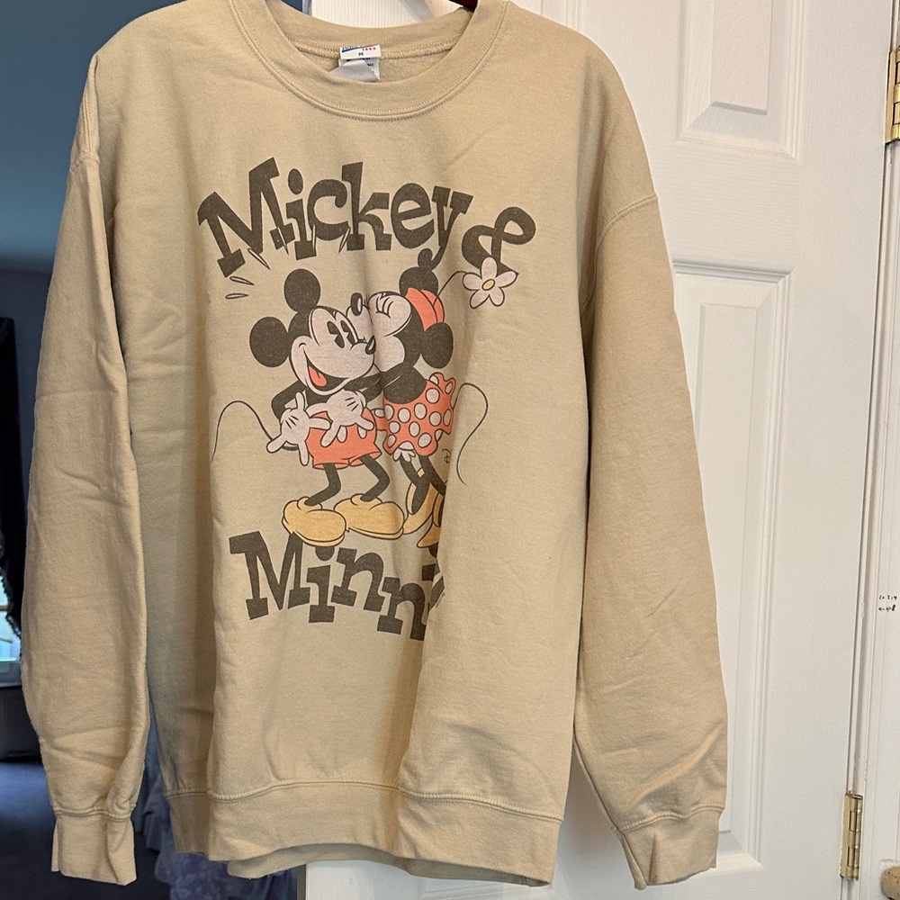Junk Food Clothing Mickey & Minnie Tan Sweater M